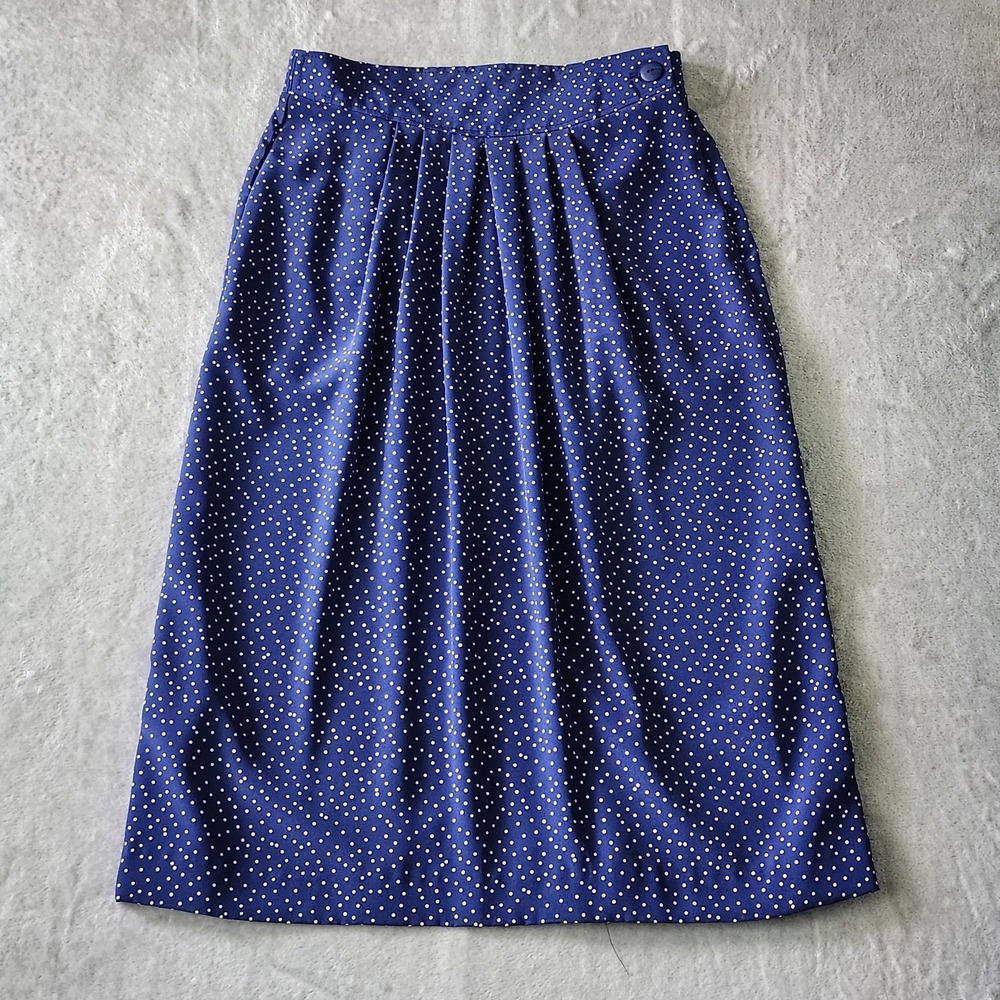 Vintage Apostrophe Blue Polka Dot Skirt 90s Y2K Size 10